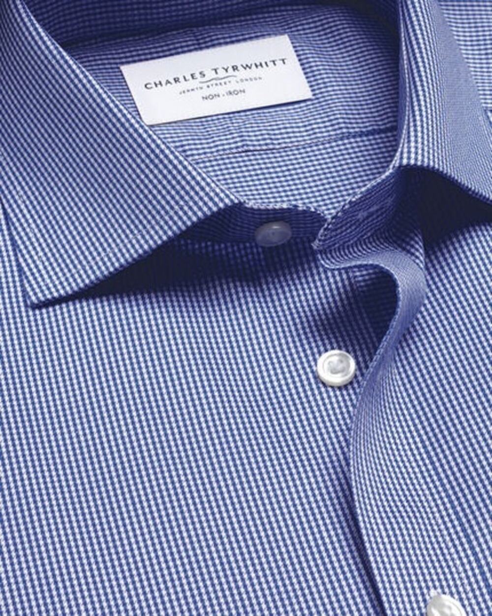 Charles Tyrwhitt dress shirt L 17-35 Non Iron collar long sleeves button up down